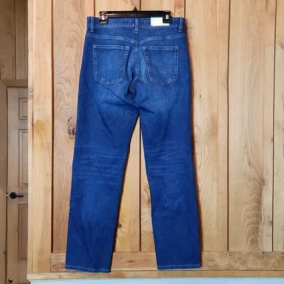 Warp + Weft Chicago Straight Leg Mid Rise Jeans, 30 X 32, Blue Wash Denim - Picture 3 of 11